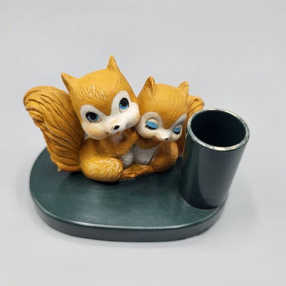Vintage Kitsch Squirrel Figurine Pen Pencil Toothpick Holder Hong Kong *READ* - Picture 8 of 13